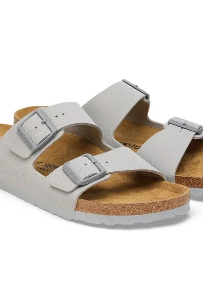 Žabky Birkenstock Arizona BS W - šedé sandály s přezkou