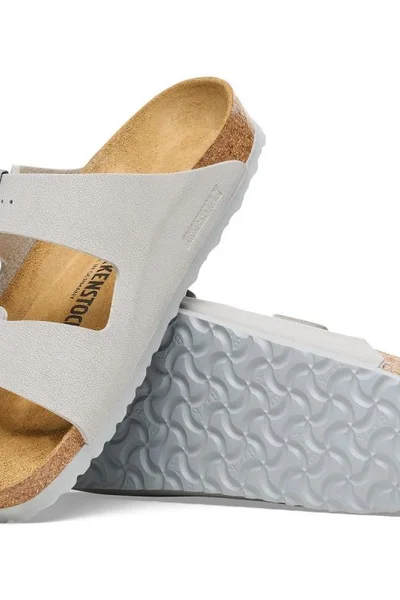 Žabky Birkenstock Arizona BS W - šedé sandály s přezkou