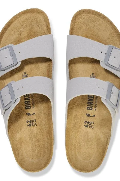 Žabky Birkenstock Arizona BS W - šedé sandály s přezkou