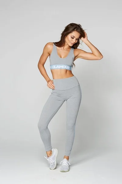 Šedé dámské legíny Gym Glamour High Waist