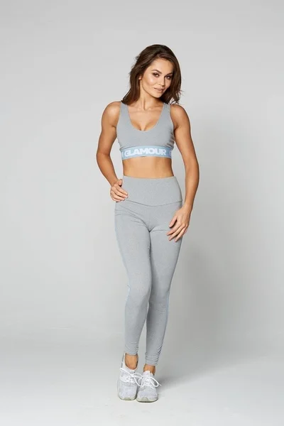 Šedé dámské legíny Gym Glamour High Waist