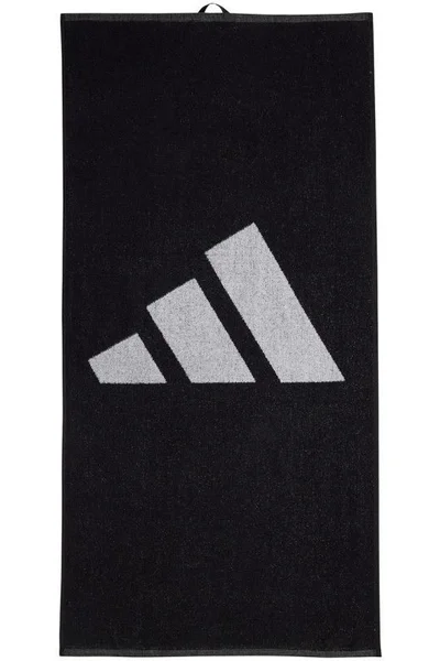 Černobílý ručník adidas 3BAR S - trénink i pláž 50x100 cm