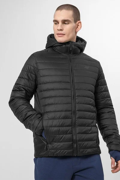 Pánská černá bunda s kapucí od 4F