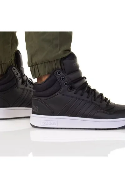 Adidas Hoops Mid Wtr M - Pánské sportovní boty v černé barvě
