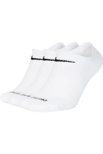 Bílé unisex kotníkové ponožky Nike Everyday Plus Cushioned SX7840-100