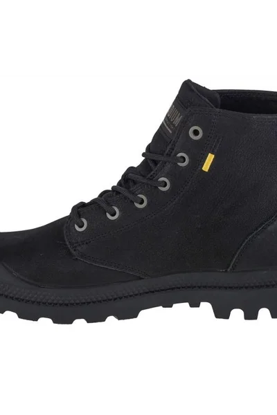 Kotníkové kožené boty Palladium Pampa Hi černé pro ženy