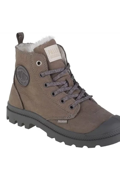 Kotníkové dámské boty Palladium Pampa Hi Zip WL šedé