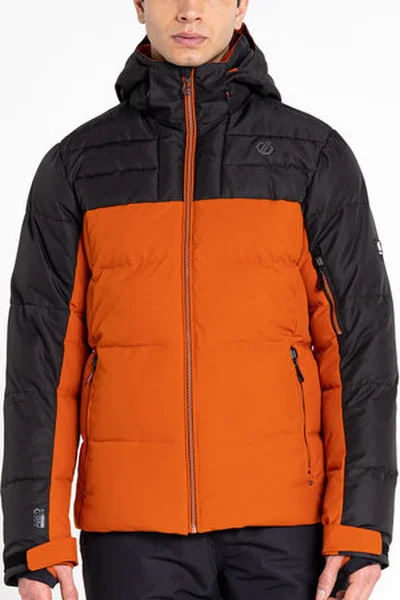 Černo-oranžová lyžařská bunda s odnímatelným sněhovým pásem Dare2B Denote