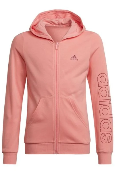 Adidas Dětská Růžová Sportovní Mikina s Kapucí