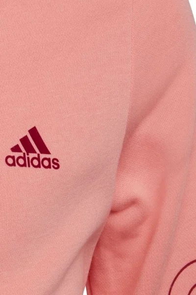 Adidas Dětská Růžová Sportovní Mikina s Kapucí