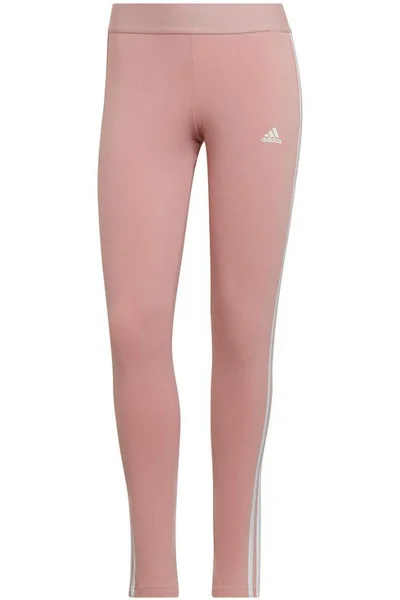 Růžové dámské legíny adidas Essentials s pruhy