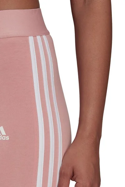 Růžové dámské legíny adidas Essentials s pruhy