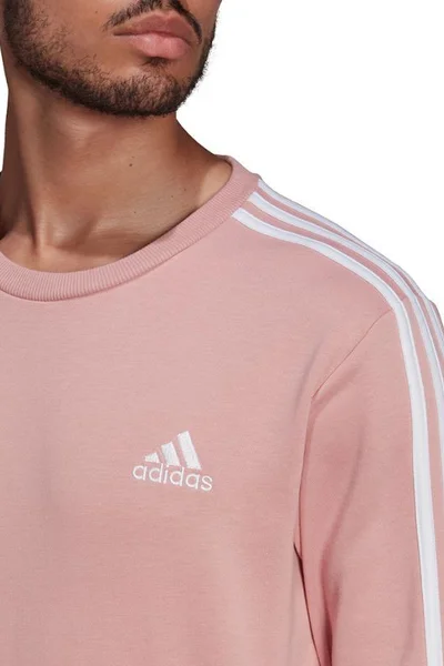 Stylová pánská froté mikina adidas s růžovým logem