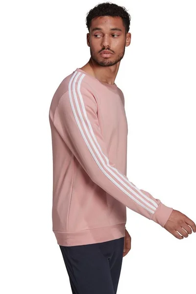 Stylová pánská froté mikina adidas s růžovým logem