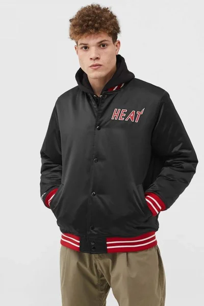 Mitchell & Ness pánská saténová bunda Miami Heat černá