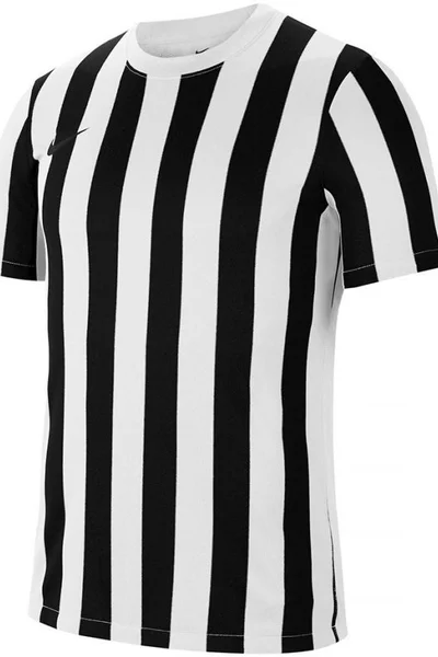 Černo-bílé pruhované tričko na trénink Nike Striped Division IV JSY SS M CW3813 100 pánské