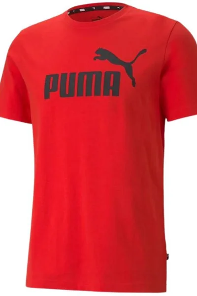 Pánské červené tričko Puma ESS Logo Tee z bavlny