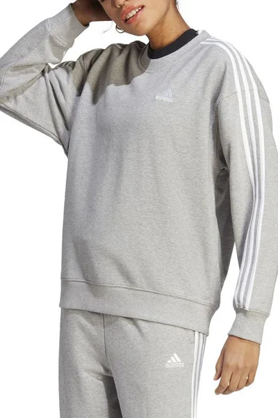 ADIDAS Dámská šedá mikina Essentials se třemi pruhy