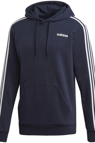 Černá pánská mikina s kapucí a pruhy ADIDAS Essentials