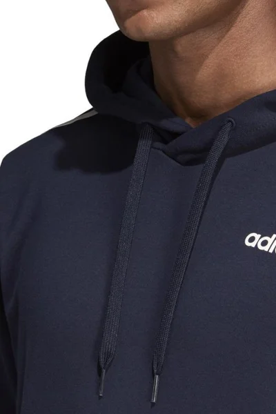 Černá pánská mikina s kapucí a pruhy ADIDAS Essentials