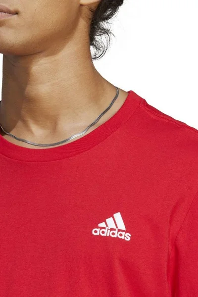 Červené pánské tričko adidas s vyšívaným logem - fotbalový dres