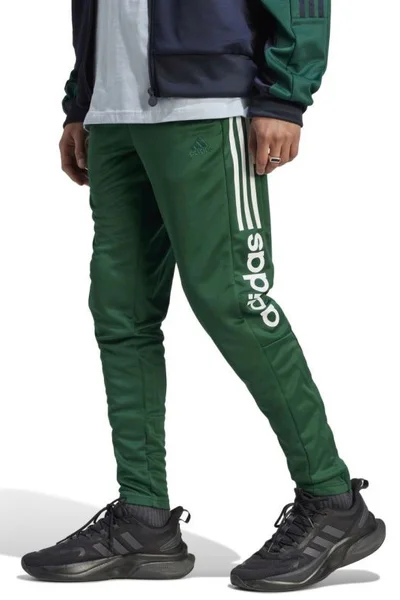 Nazelené pánské běžecké kalhoty adidas Tiro Wordmark