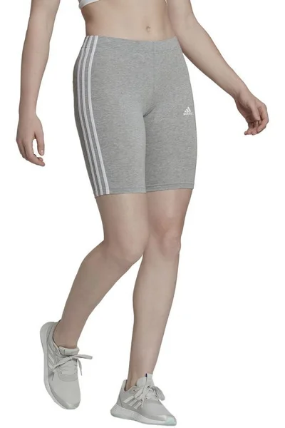 Šedé dámské cyklistické kraťasy adidas Essentials 3 pruhy W