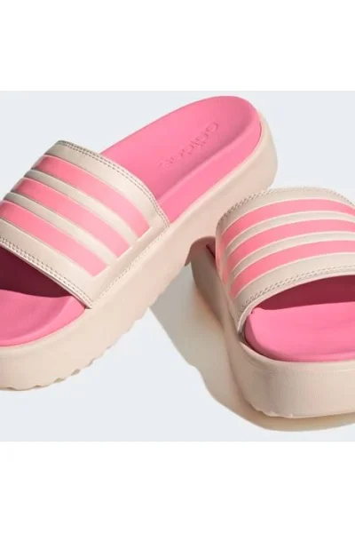 Růžové platformové žabky Adidas