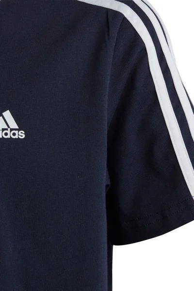 Adidas Dětské Volné Tričko s Pruhy - Tmavě Modré