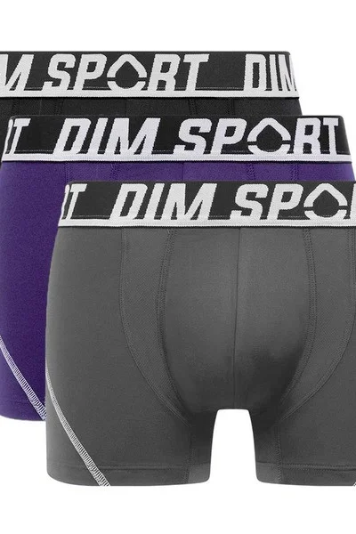 Sportovní pánské boxerky 3ks Microfibre DIM SPORT - šedá