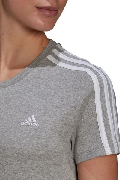 Šedé dámské tričko Adidas Essentials Slim W GL0785