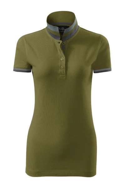 Dámské khaki polo tričko Malfini Collar Up