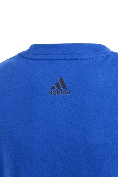 Adidas Dětské bavlněné tričko s velkým logem - modré