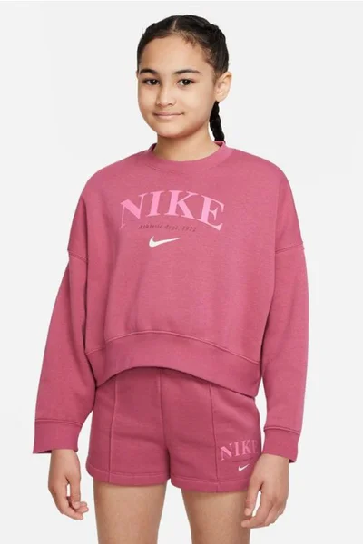 Dívčí růžová mikina Nike Trend s rolákem Nike SPORTSWEAR