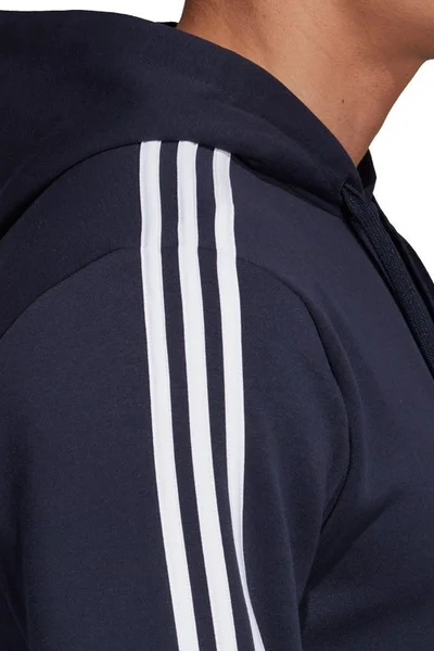 Adidas Sportovní Mikina s Kapucí 3 Pruhy Tmavě Modrá