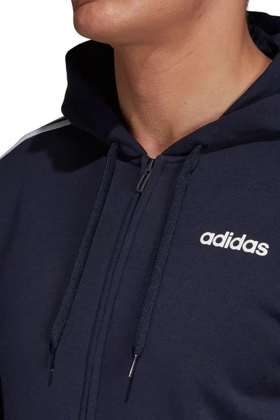 Adidas Sportovní Mikina s Kapucí 3 Pruhy Tmavě Modrá