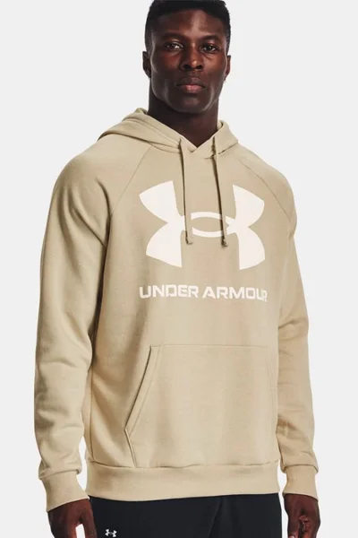 Under Armour pánská mikina Rival Fleece Big Logo HD béžová