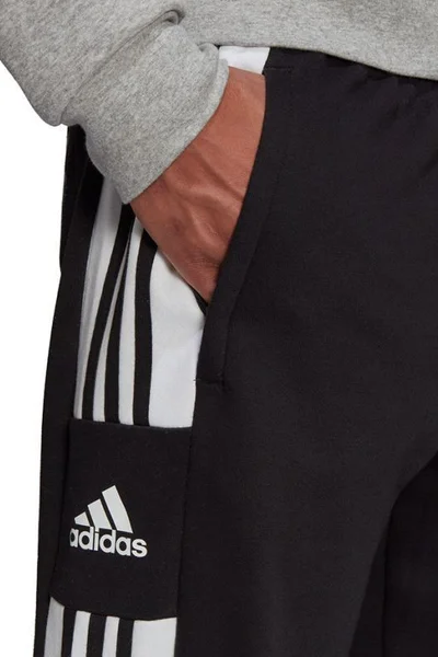 Černobílé pánské fotbalové tepláky Adidas Squadra