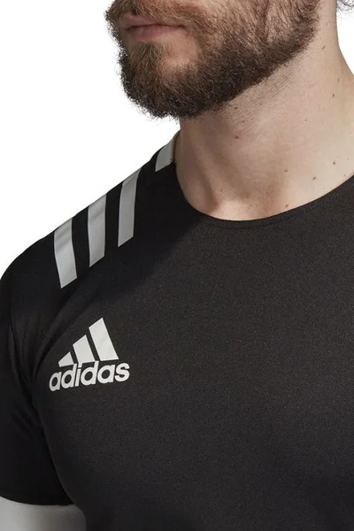 ADIDAS pánské ragbyové tričko černobílé pro výkon na hřišti