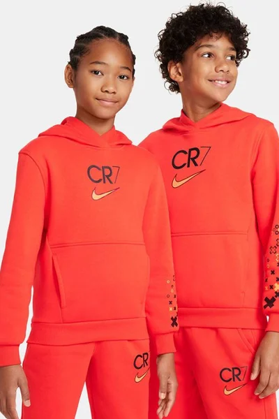 NIKE Juniorská mikina s kapucí CR7 oranžová