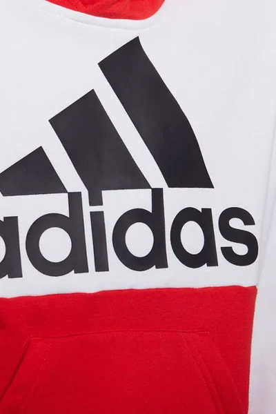 Dětská fleecová mikina s kapucí červená - Adidas