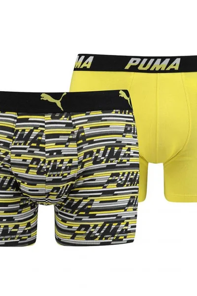 Boxerky Puma Logo Aop žluto-šedé - sada 2 ks