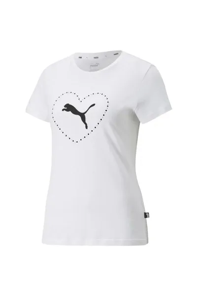 Bílé dámské tričko Puma Valentine's Day Graphic Tee W 848408 02