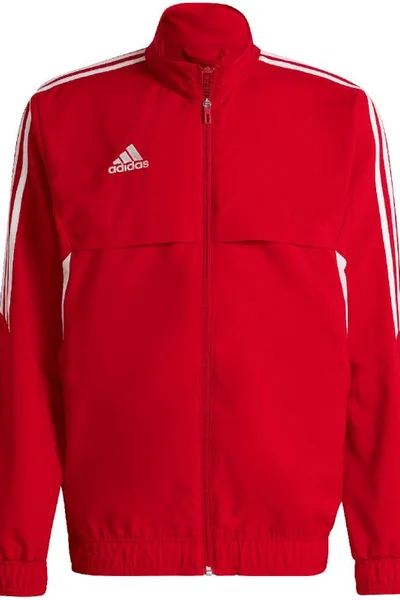 Sportovní mikina adidas ProTrénink M červená s límcem a zipem