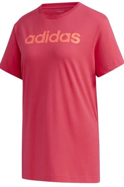 Volné dámské růžové tričko adidas s lineárním logem