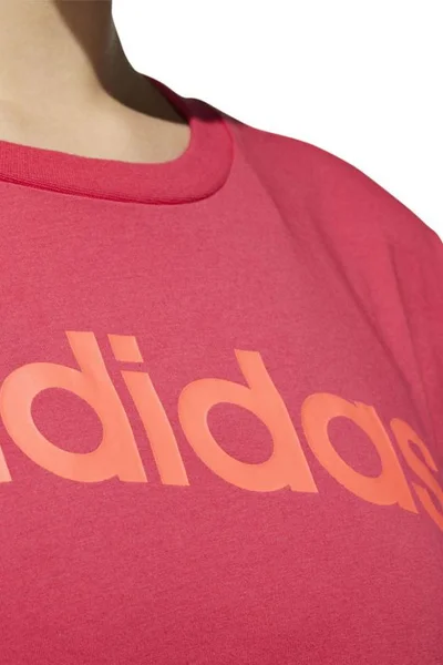 Volné dámské růžové tričko adidas s lineárním logem