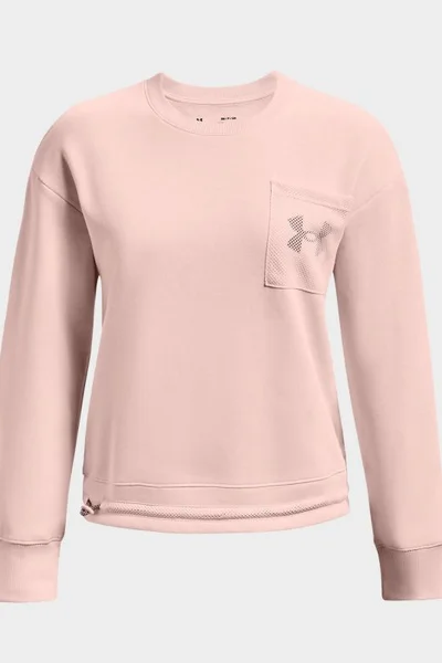 Růžová pletená dámská mikina s kapsou Under Armour