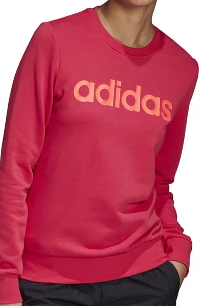 Dámská růžová mikina Adidas Essentials Linear Crewneck