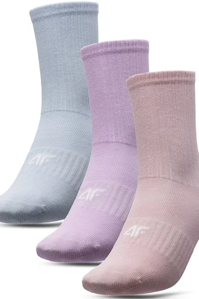 Zelené, fialové a růžové dětské ponožky 4F Jr HJL22-JSOD002 56S