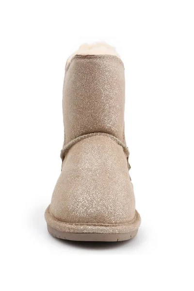 Růžové zimní dámské boty válenky BearPaw Mia Youth W 2062Y Pewter Distressed